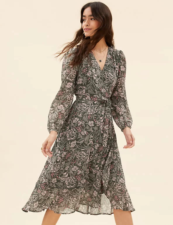 The on-trend midaxi dress is sure to see you through the colder months. (Marks & Spencer)