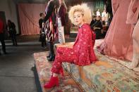 <p>Crazy blonde manes? Perfect for Fashion Week. (Photo: Getty Images) </p>