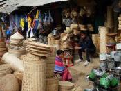 A view of the bamboo bazaar in Imphal.