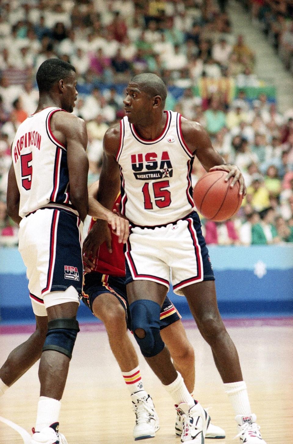 Magic Johnson plays in the 1992 Olympics