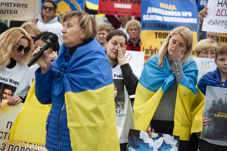 Manifestación en Kiev por la liberación de prisioneros de guerra ucranianos