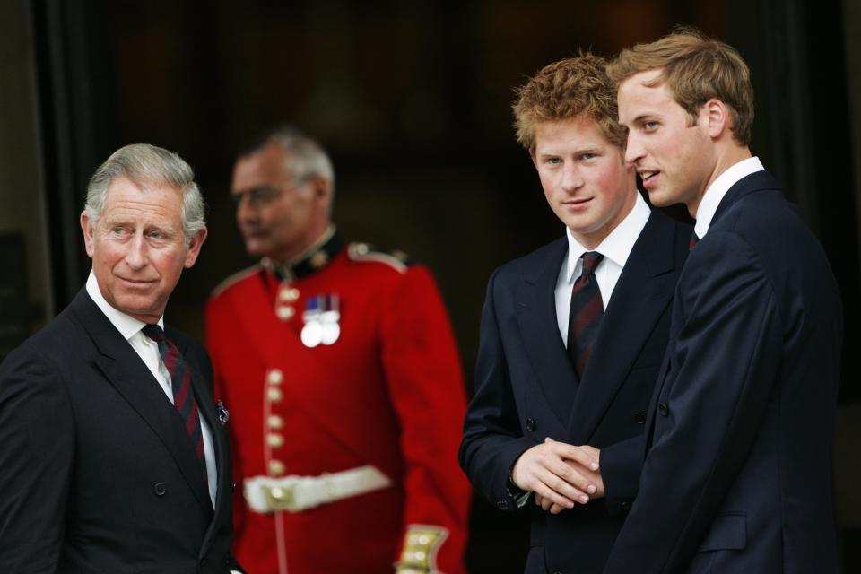 Prince Charles with Prince Harry and William in 2007