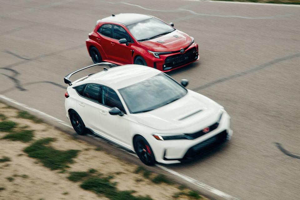 2023 honda civic type r and the toyota 2023 gr corolla