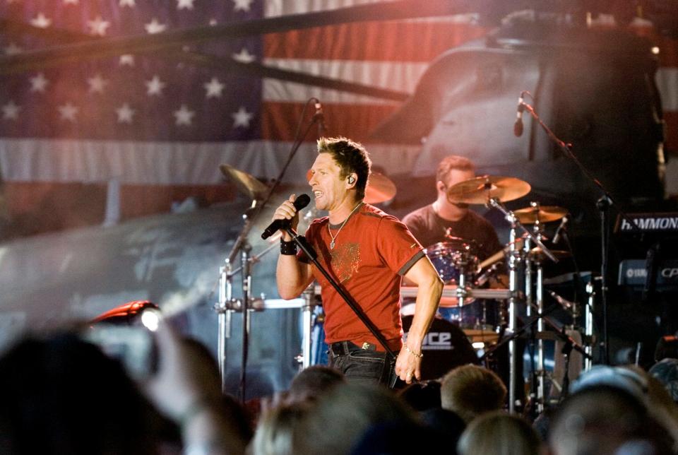 Country music singer Craig Morgan performed at Fort Bragg in September 2008 for a concert benefit for the USO. Morgan is Army veteran and was stationed at Fort Bragg.
