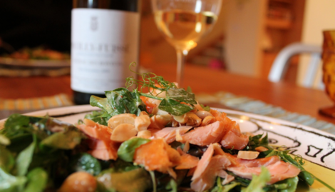 Smoked Trout Salad with Pea Shoots | Oregon Pinot Kitchen