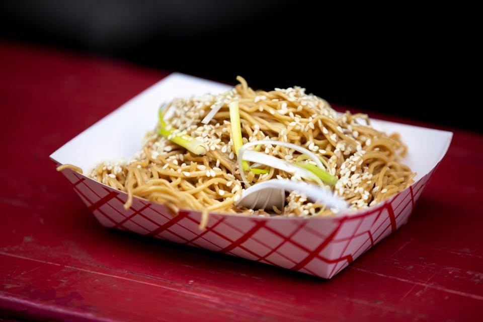 A view of the Cold Sesame Noodles from China Gourmet during Taste of Cincinnati in Cincinnati, Saturday, May 28, 2022.