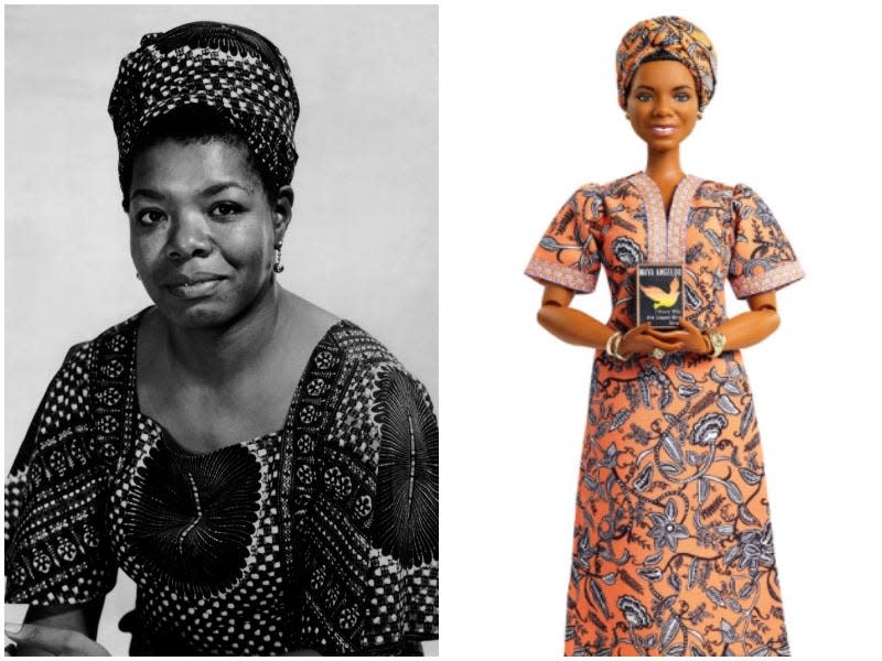 A Barbie doll of author and poet Maya Angelou.