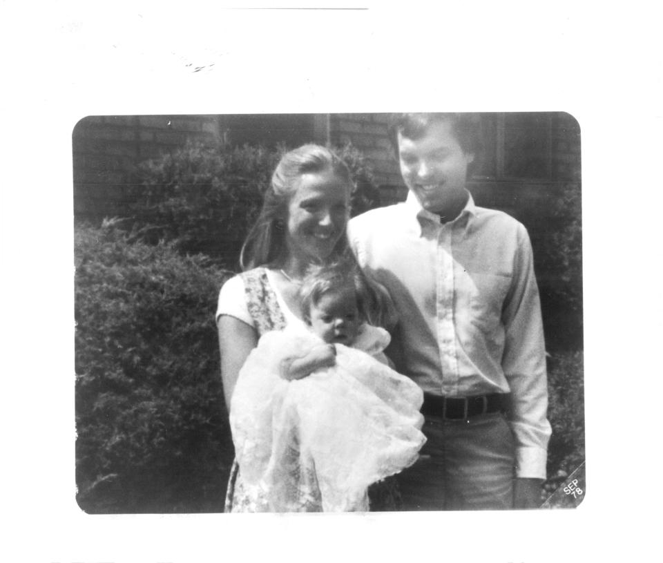 James and Cathy Krauseneck with daughter Sara. The family moved to Brighton in 1981. Cathy was killed in their home in Feb. 1982