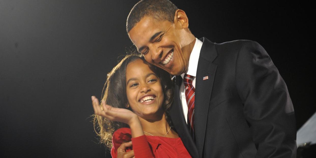 president elect barack obama hugs his da