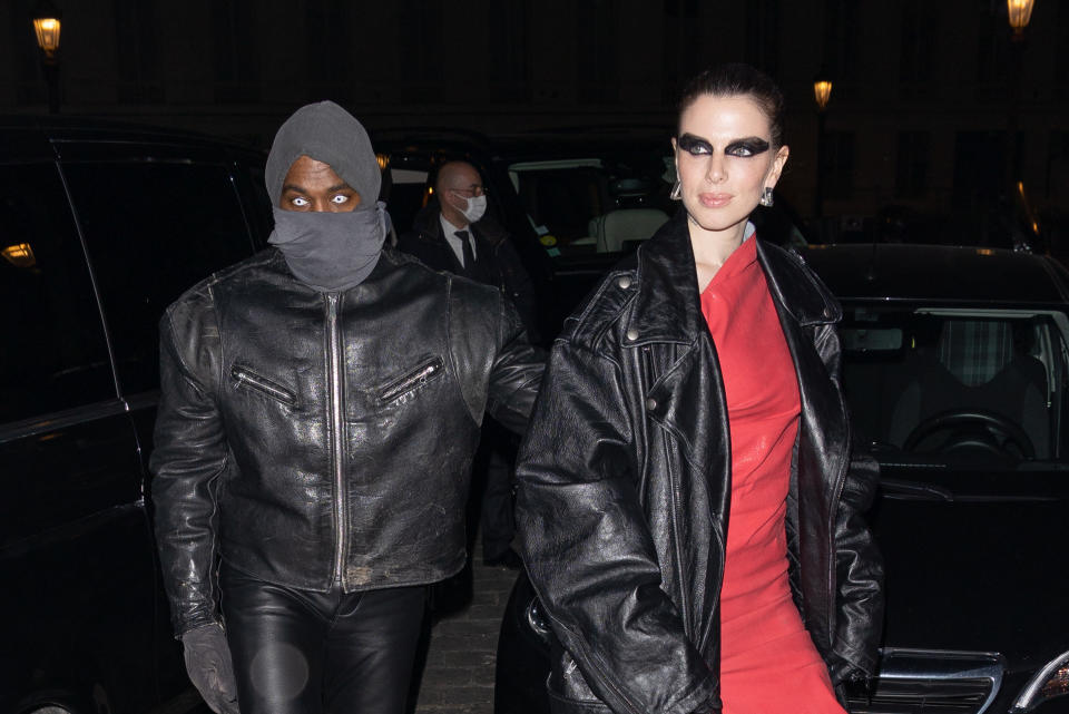 Close-up of Julia and Ye in leather