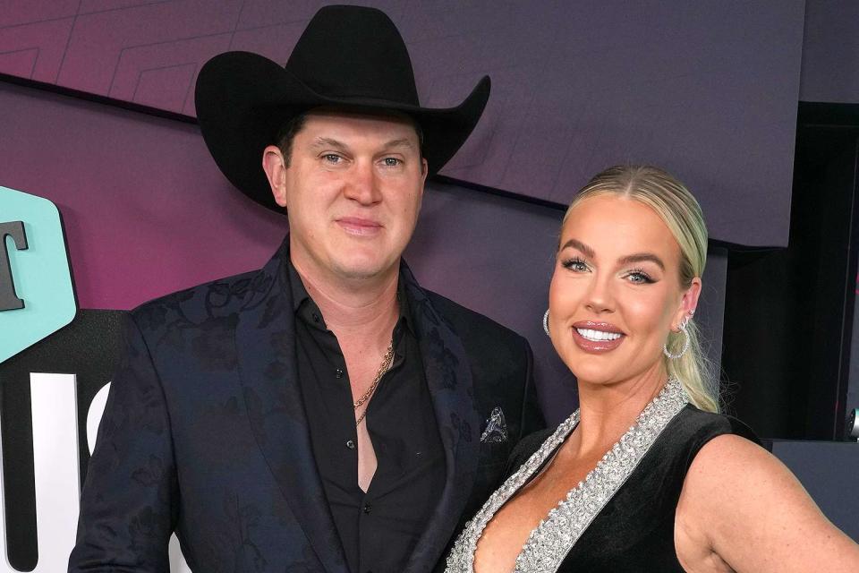 <p>Kevin Mazur/Getty</p> Jon Pardi and wife Summer Pardi attend the 2023 CMT Music Awards at Moody Center on April 02, 2023, in Austin, Texas. 