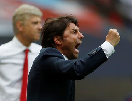 Britain Soccer Football - Arsenal v Chelsea - FA Cup Final - Wembley Stadium - 27/5/17 Chelsea manager Antonio Conte reactsAction Images via Reuters / Lee Smith