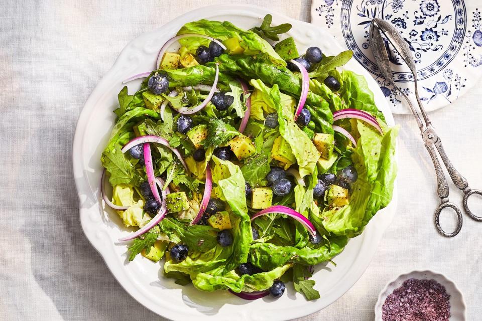 Greens, Avocado and Blueberry Salad