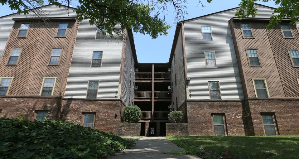 Derrick Arndt, a junior studying civil engineering at Purdue University, originally was set to live near campus at 440 S. Grant St. Purdue informed him and his three roommates Wednesday they would be relocated to the Wabash Lofts Apartments. But after a backlash, he said Purdue reversed course for them and others Thursday, ultimately offering the move as their choice. Photo taken Thursday, July 11, 2024, in West Lafayette, Ind.