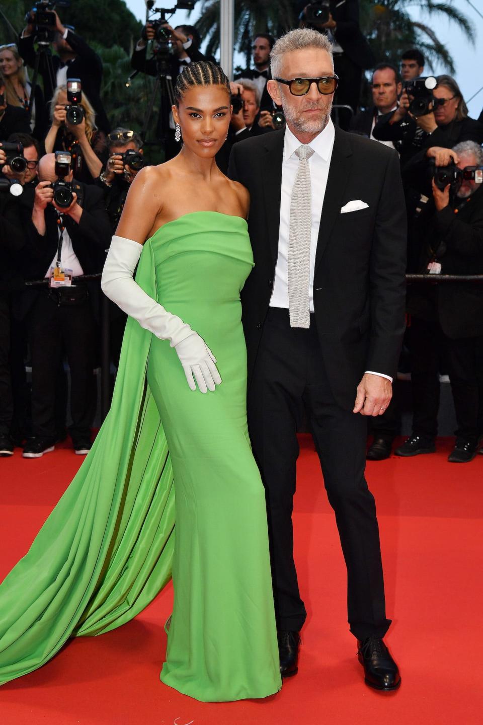 Tina Kunakey and Vincent Cassel at the Cannes Film Festival on May 23, 2022.