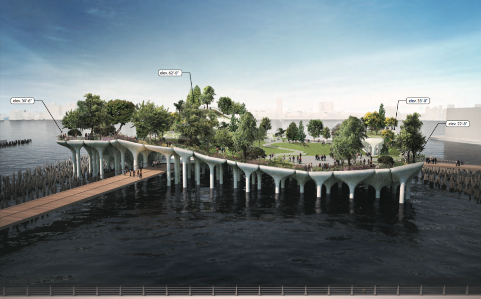 A rendering of Pier 55. Courtesy of Luxigon via Curbed