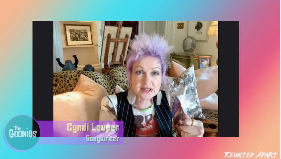 Cyndi Lauper, who sang the movie's theme song, said she liked that the film celebrated underdogs. (Josh Gad/YouTube)
