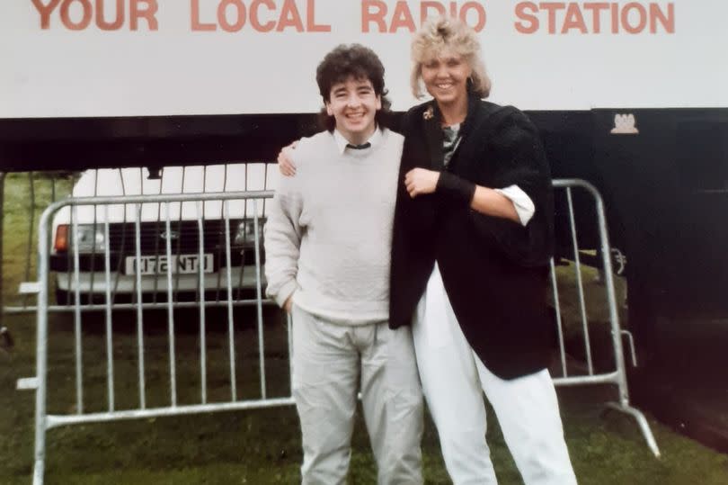 The Radio City show mobile, circa 1985. Pcitured on the right, Laura Penn