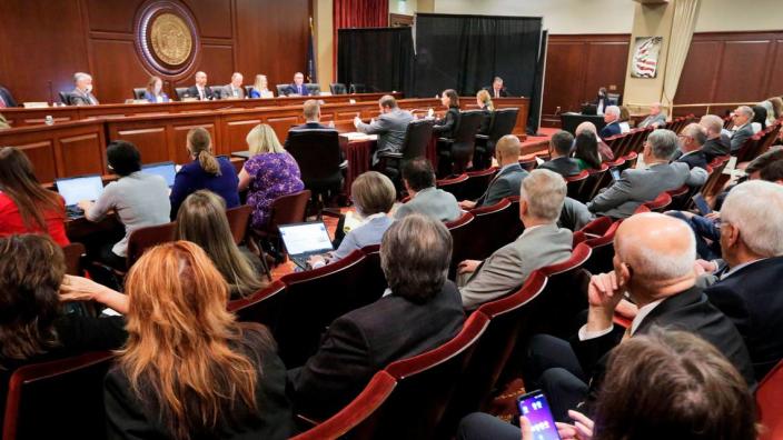 Jane Doe testified behind a black curtain for the Legislature’s Ethics Committee.