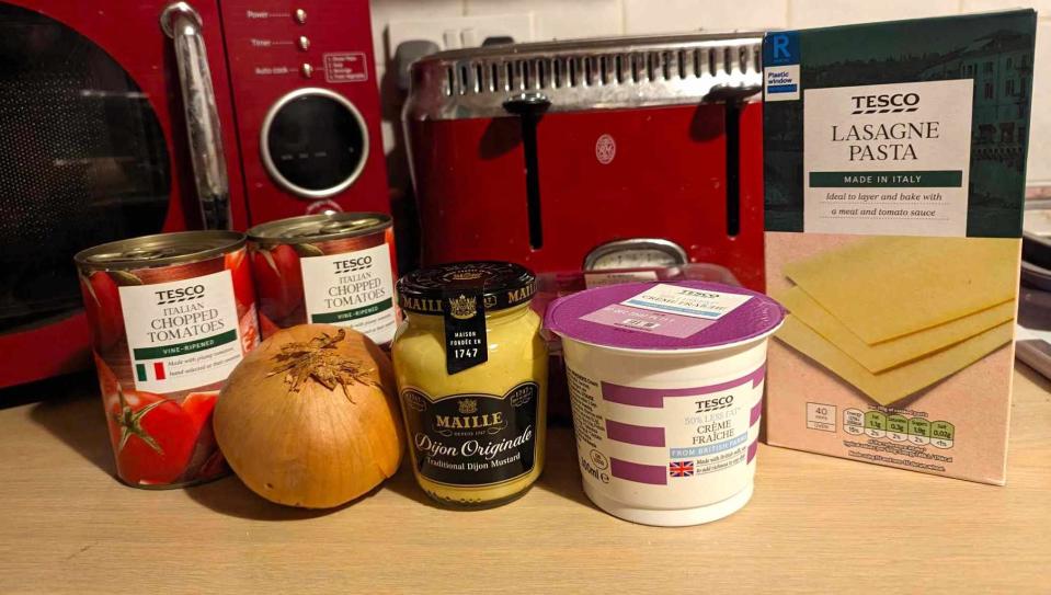 ingredients for Mary Berry's lasagne
