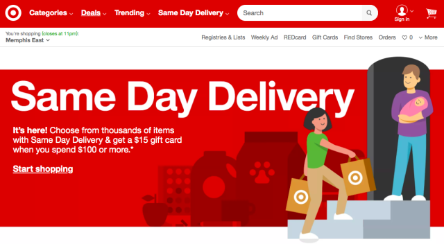 Target adds same-day delivery option at checkout