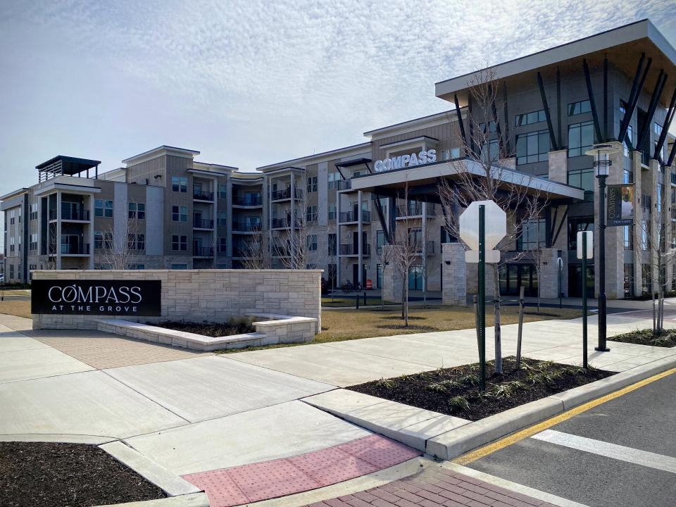 Compass at The Grove, a 306-unit apartment complex at the former College Square shopping center in Newark, began leasing last fall.