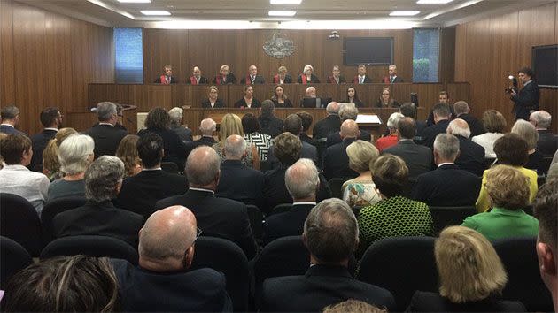 Inside a packed Family courtroom in an unrelated case. Photo: Twitter/Family Court Aust