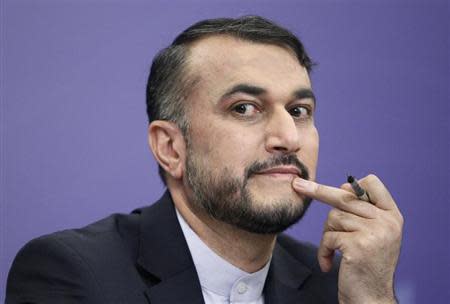 Iran's Deputy Minister for Arab and Foreign Affairs Hossein Amir Abdollahian attends a news conference in Moscow, September 10, 2013 file photo. REUTERS/Maxim Shemetov