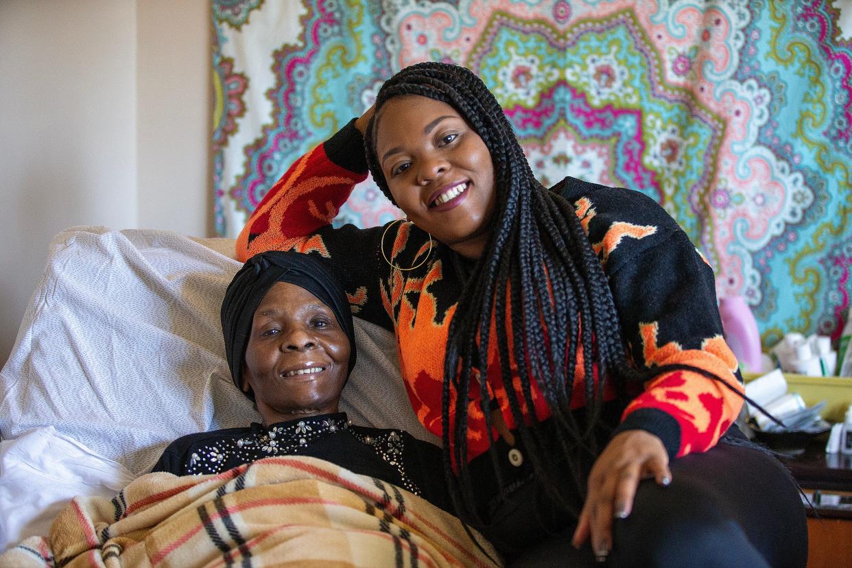 Elizabeth Medler, 63, of Neptune, who has been paralyzed since a November car accident, is cared for by her daughter, Dominique Medler, who took leave from her job to serve as a full-time caretaker, in Neptune, NJ Friday, March 1, 2024.