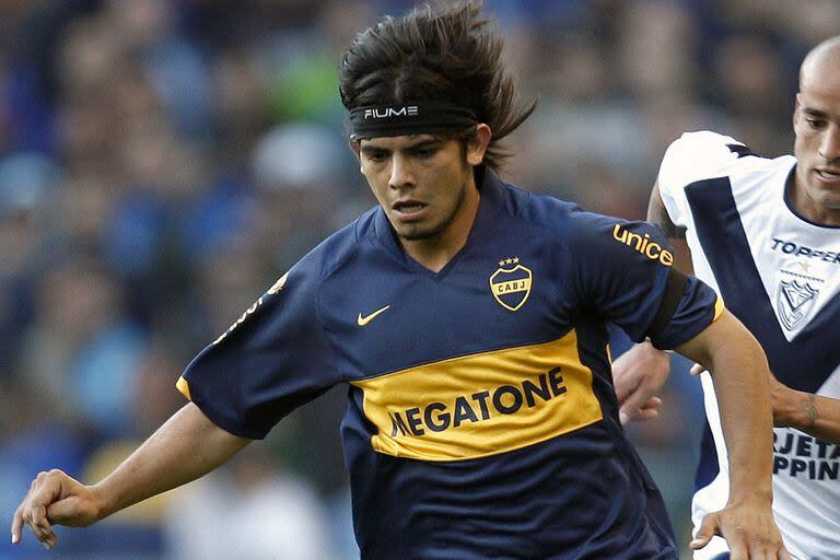 Ever Banega, en su primera etapa en Boca, en su juventud