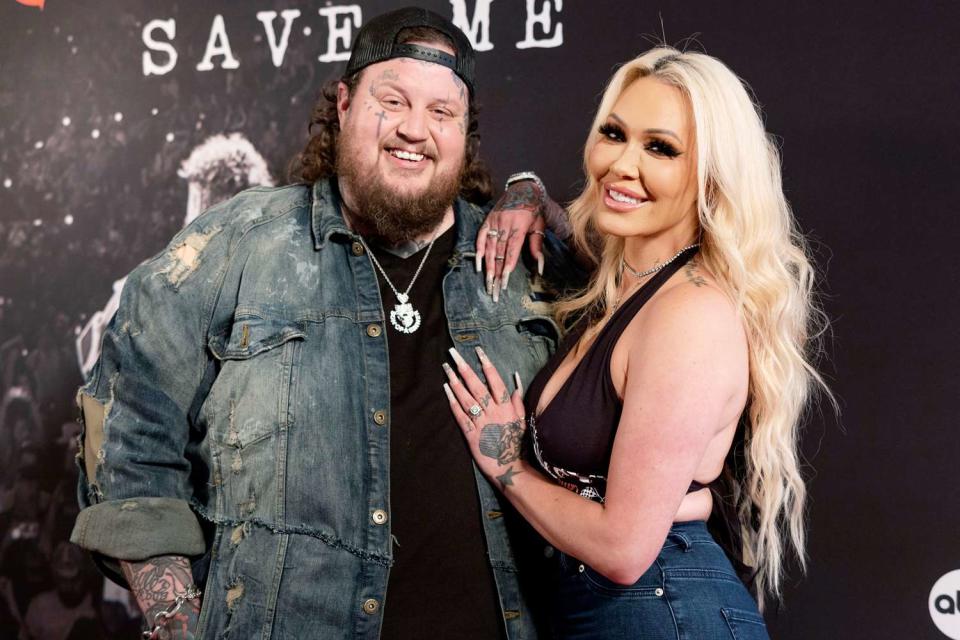 <p>Jason Kempin/Getty</p> Jelly Roll and Bunnie Xo attend his documentary premiere in May 2023 in Nashville