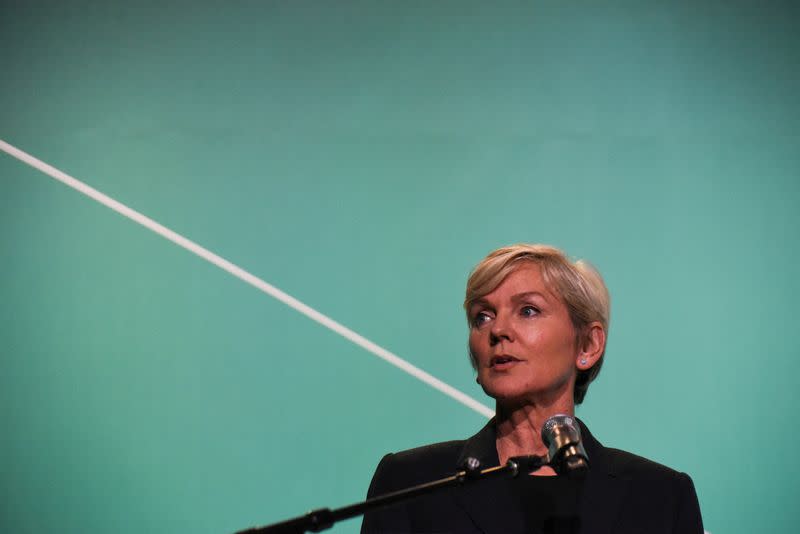 FILE PHOTO: U.S. Secretary of Energy Jennifer Granholm at the CERAWeek energy conference 2023 in Houston