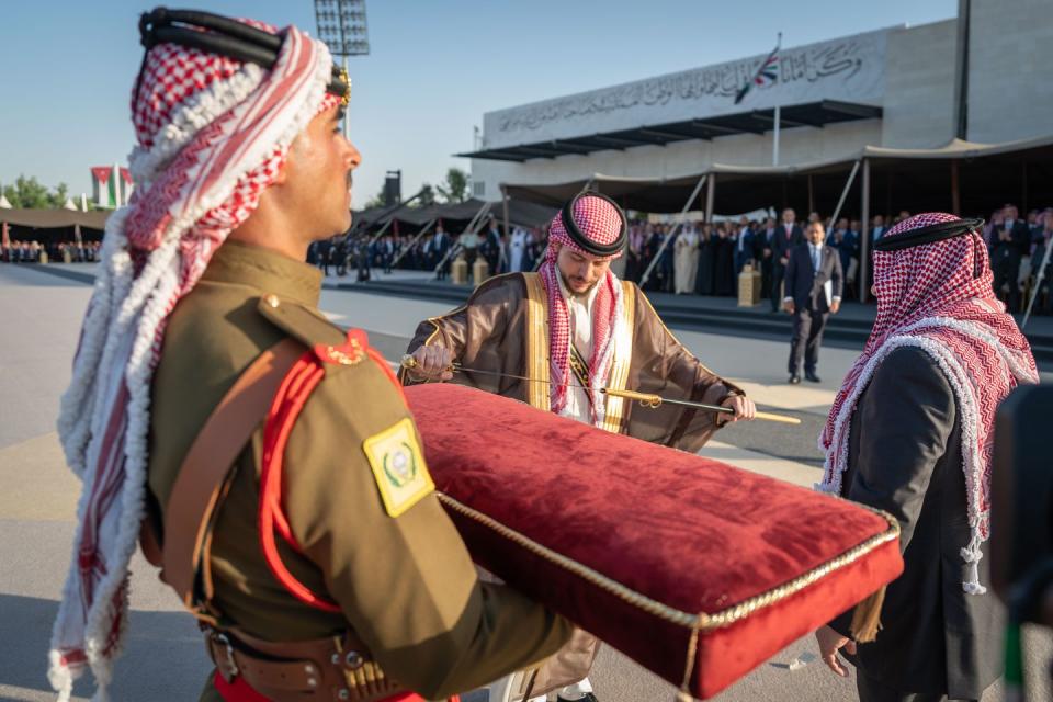 from the dinner banquet held by his majesty king abdullah ii on the occasion of his royal highness crown prince al hussein’s wedding at madareb bani hashem, at the royal hashemite court