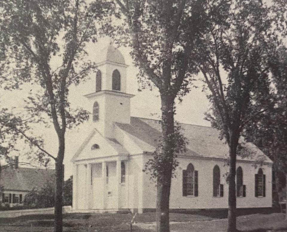 The Congregational Church of Hubbardston where Robert Hodgen's father was pastor from 1931-1936. (Photo courtesy of Hubbardston Mass. Pictorial)