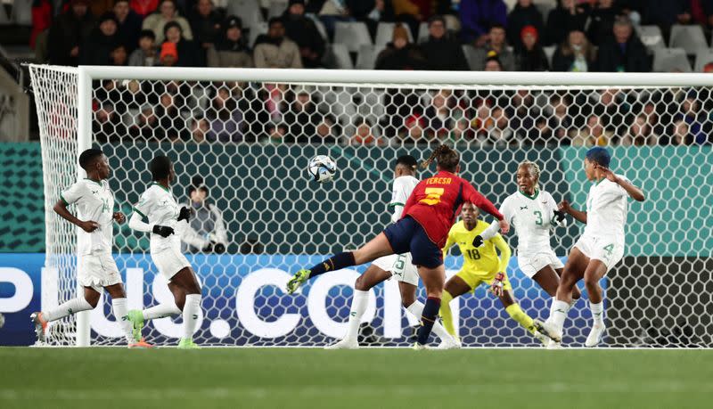 Fútbol - Copa Mundial Femenina de la FIFA Australia y Nueva Zelanda 2023 - Grupo C - España - Zambia - Eden Park, Auckland, Nueva Zelanda - 26 de julio de 2023 - La española Teresa Abelleira marca su primer gol