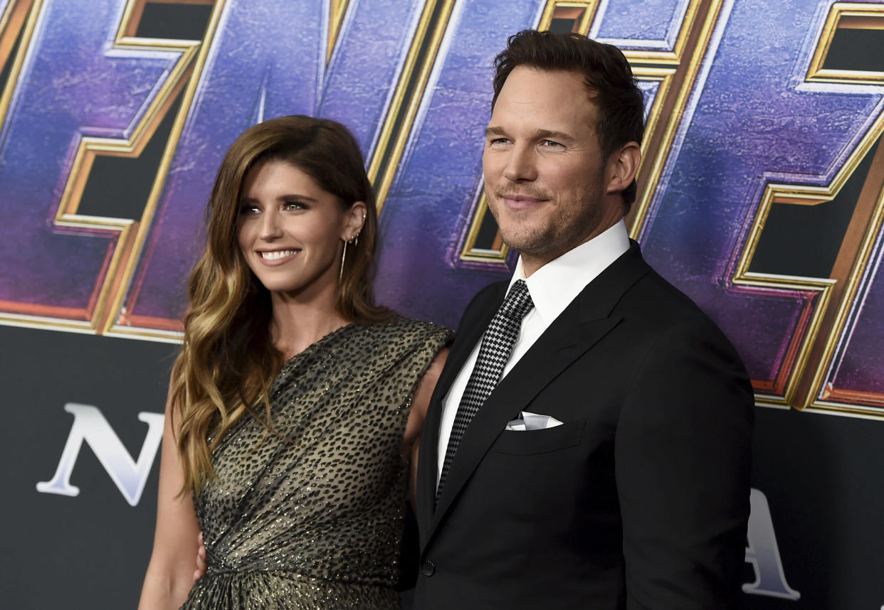 Katherine Schwarzenegger, left, and Chris Pratt arrive at the premiere of "Avengers: Endgame" at the Los Angeles Convention Center on Monday, April 22, 2019. (Photo by Jordan Strauss/Invision/AP)