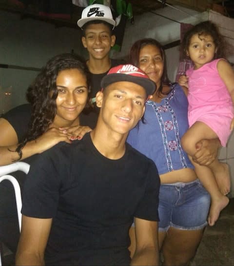 Richarlison with his mother and siblings in his native Brazil - Credit: @richarlison97