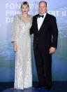 <p>At the glamorous Monte-Carlo Gala for Planetary Health on the terraces of the Opera of Monaco, Charlene stunned in a white Jenny Packham paired with a necklace by Repossi.</p>