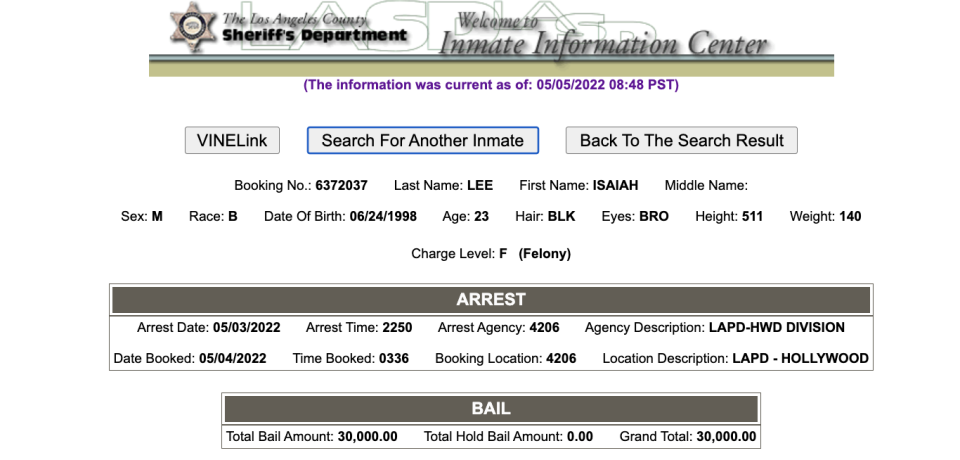 (Screenshot: Isaiah Lee/Los Angeles Sheriff's Department)