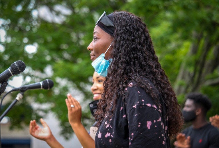 Ronelle Tshiela is a co-founder of Black Lives Matter Manchester, which is merging with other chapters in the state to create Black Lives Matter New Hampshire.