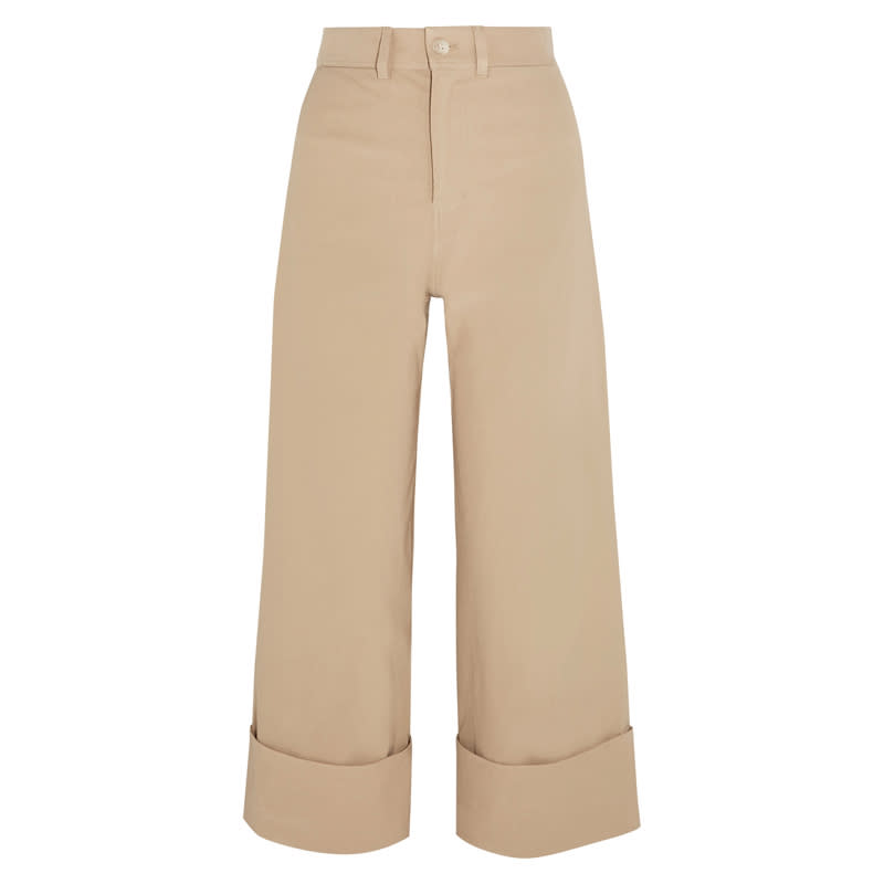 <a rel="nofollow noopener" href="http://rstyle.me/~9WWvp" target="_blank" data-ylk="slk:Cropped Stretch-Canvas Wide-Leg Pants, Sea, $365;elm:context_link;itc:0;sec:content-canvas" class="link ">Cropped Stretch-Canvas Wide-Leg Pants, Sea, $365</a>