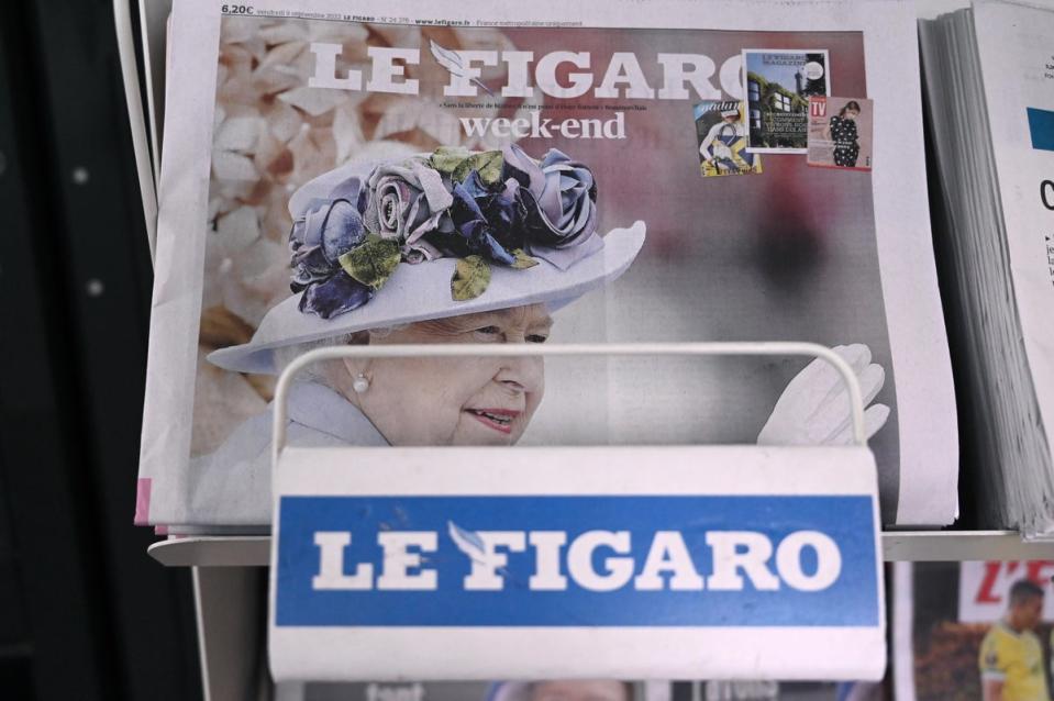 Le Figaro’s front page on 9 September, 2022. (Anadolu Agency via Getty Images)