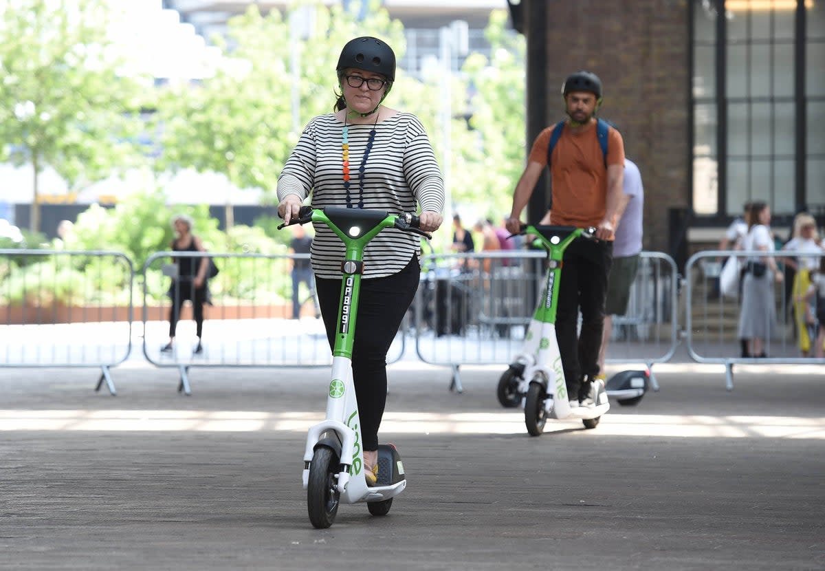 A woman on a Lime bike (file picture)  (PA Wire)