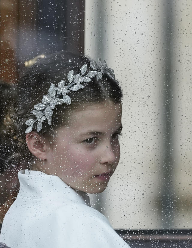Princess Charlotte departs Westminster Abbey after the coronation ceremony of Britain's King Charles III in London Saturday, May 6, 2023. (AP Photo/Alessandra Tarantino)