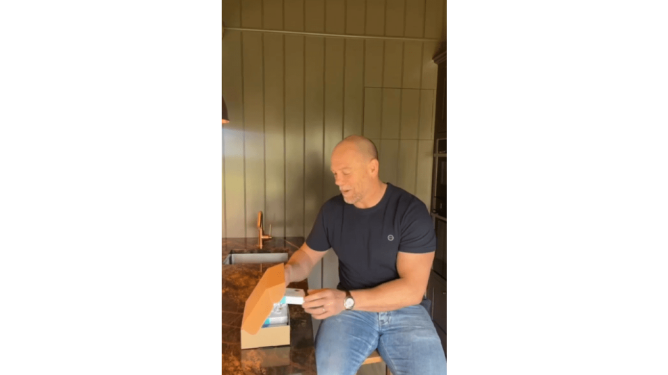 Mike Tindall films inside their kitchen at home