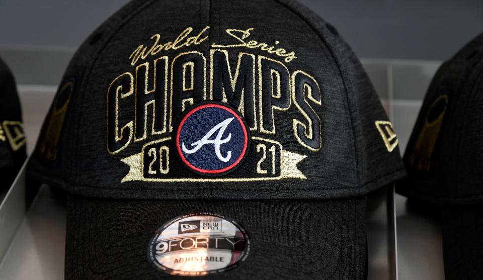 Championship hats are $50 and the t-shirts are now $45. CoolToday Park, home of the Atlanta Braves Spring Training in North Port has the capacity of some 6,200 fixed seats and can hold some 8,000 total.