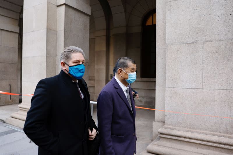 Media mogul Jimmy Lai, founder of Apple Daily, arrives the Court of Final Appeal in Hong Kong