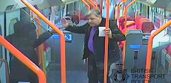 CCTV of the pair arguing on the train has been released.(BRITISH TRANSPORT POLICE)