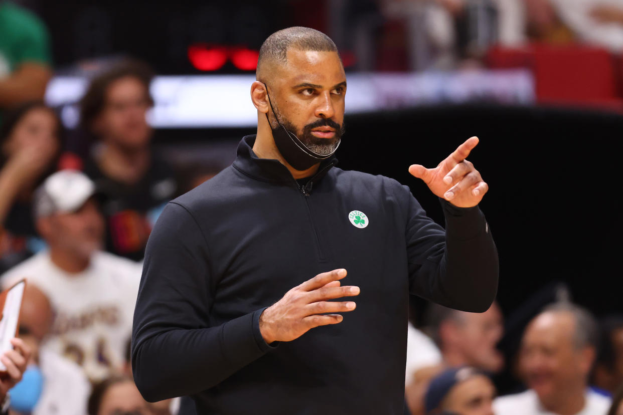 Ime Udoka coached the Boston Celtics to the NBA Finals in his first season on the job. (Michael Reaves/Getty Images)