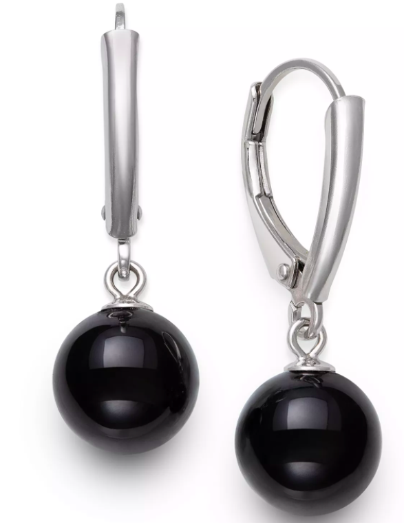 Onyx Drop Earrings in Sterling Silver